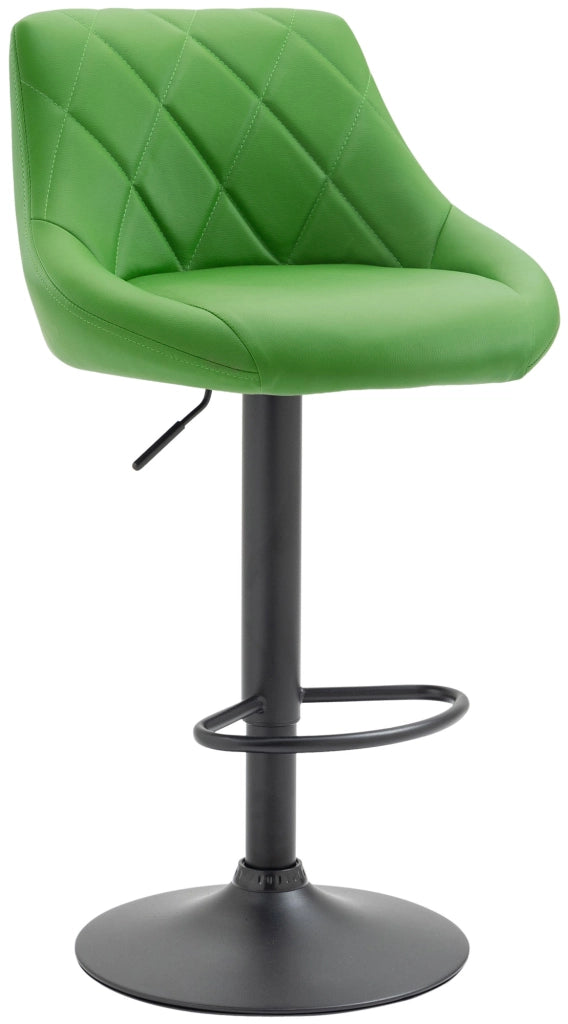 Sgabello Lazio in similpelle verde,nero