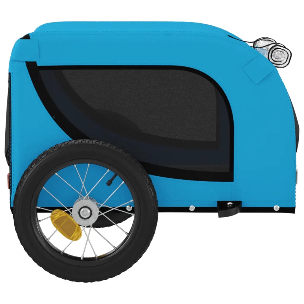 Rimorchio da Bici per Animali Blu e Nero Oxford e Ferro CFW5701113
