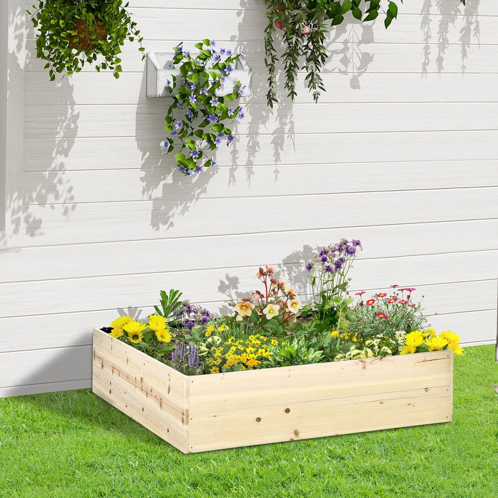 Letto Rialzato in Legno per Orto e Giardino ¨C Zephmum ¨C 117x117x30cm