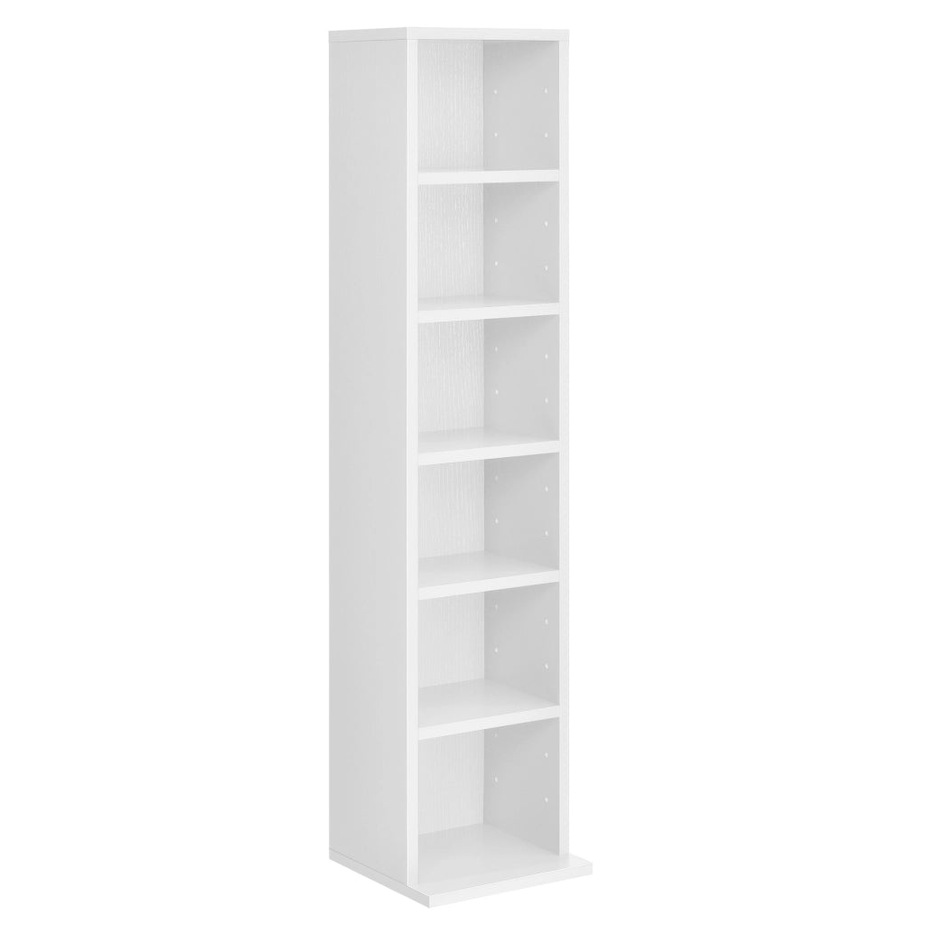 Scaffale a Colonna Tynset con 6 Scomparti per CD DVD 90x20x20 cm Bianco [en.casa]