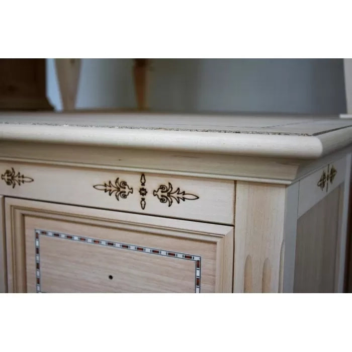 Cassettiera classica 5 cassetti legno grezzo l.100 p.41 h.100 - Mobili 2G