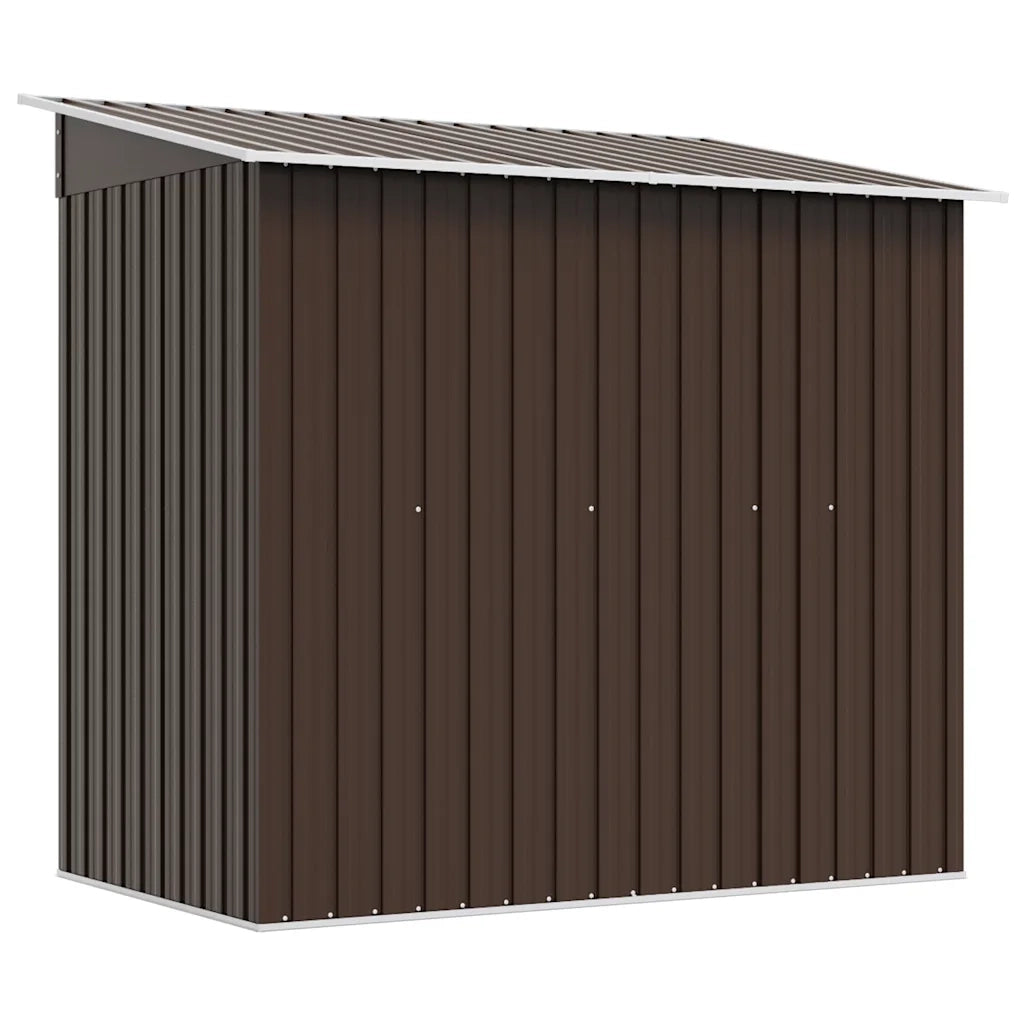 Capanno Attrezzi da Giardino-Ripostiglio da giardino Marrone 194x121x181 cm in Acciaio