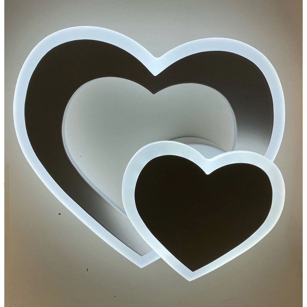 Trade Shop - Applique Muro Led Interno Moderno Doppio Cuore 12 W Luce 3000k 4000k 6500k E83-b -