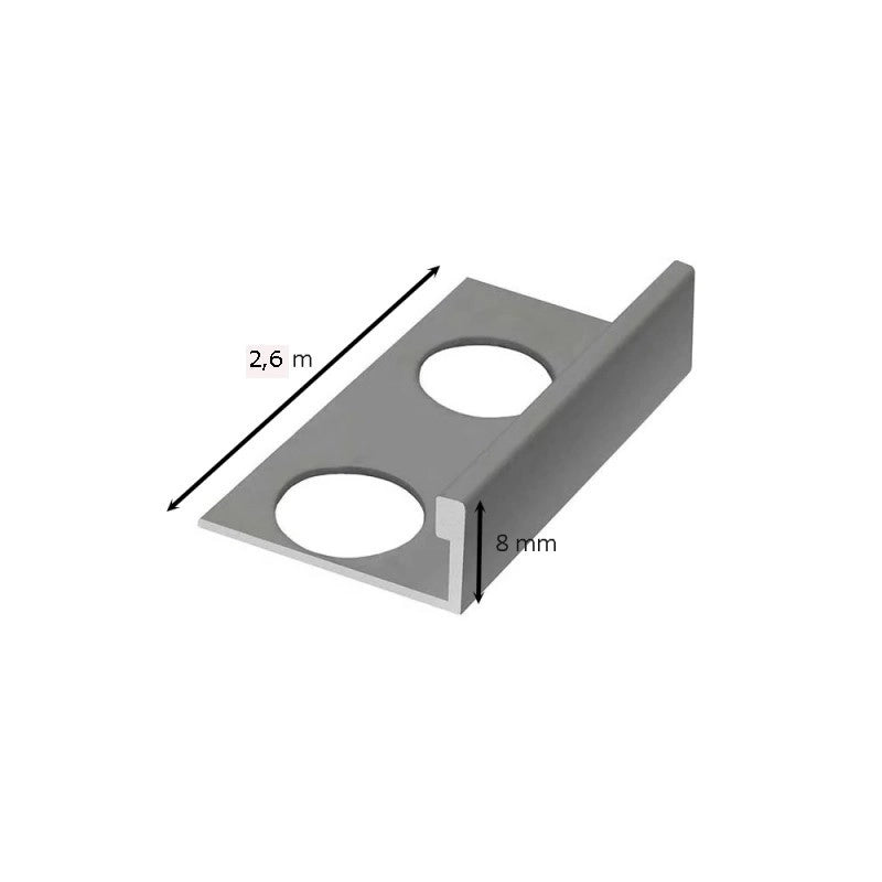 Giunto di delimitazione in alluminio 2,5 metri : Modello - 12MM SATINATO
