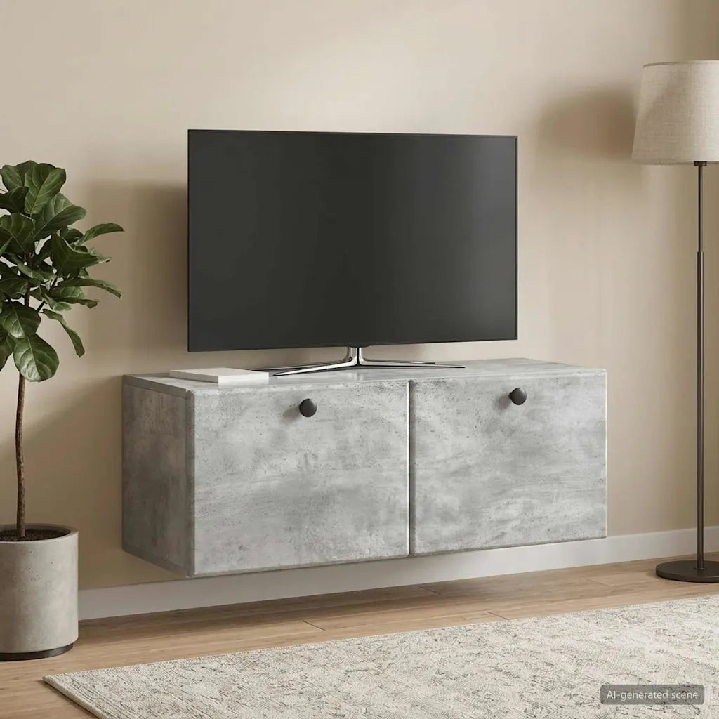 Mobile Porta TV da Muro 78,5 x 31 x 30 cm Grigio Cemento 899228