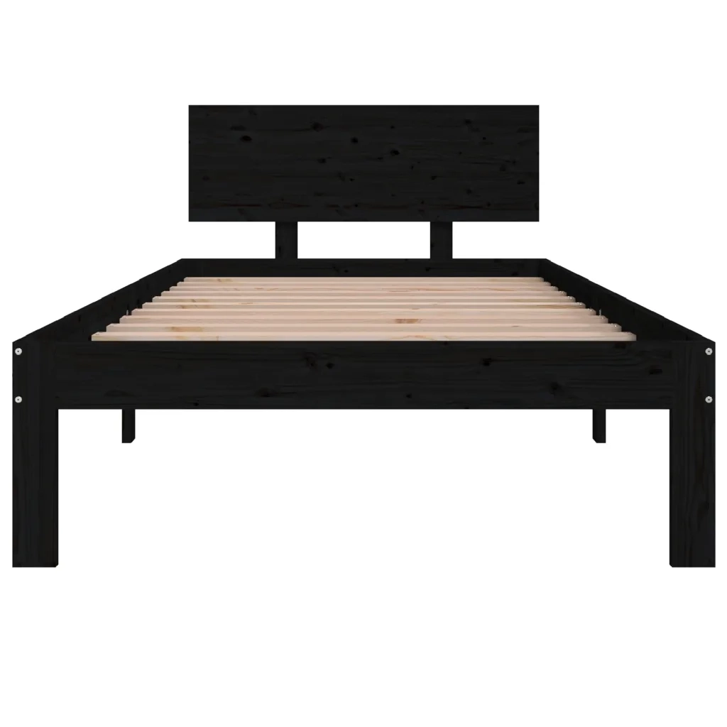 Giroletto Nero in Legno Massello di Pino 90x200 cm cod mxl 60620