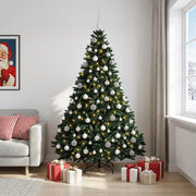 Albero di Natale artificiale verde scuro con palline 240 cm 3467020