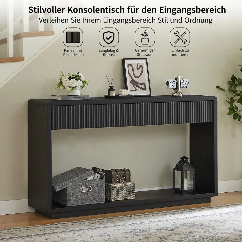 Consolle da Ingresso ¨C Minimal ¨C Nero 2 cassetti ripiano 150 cm