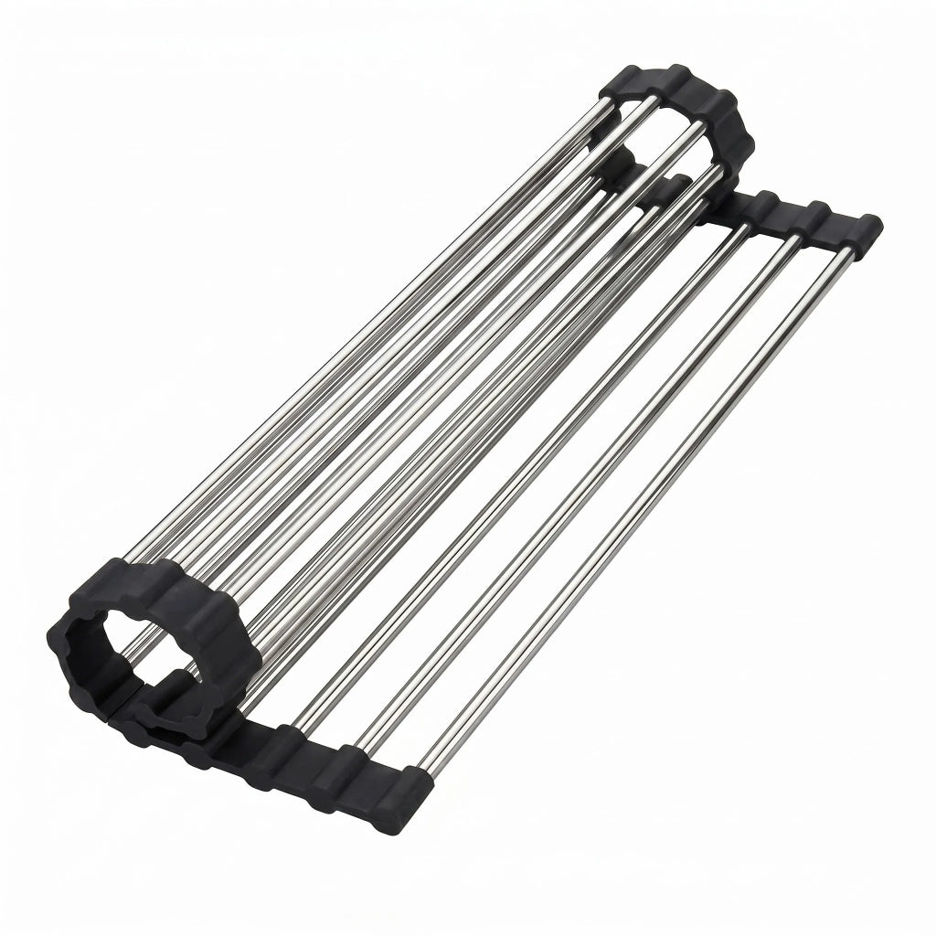 Scolapiatti Arrotolabile Per Lavello Rea P12298 Black