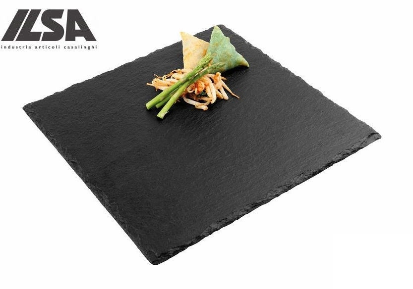 Vassoio piastra in Pietra ardesia naturale antipasti sushi 20 x 20 cm