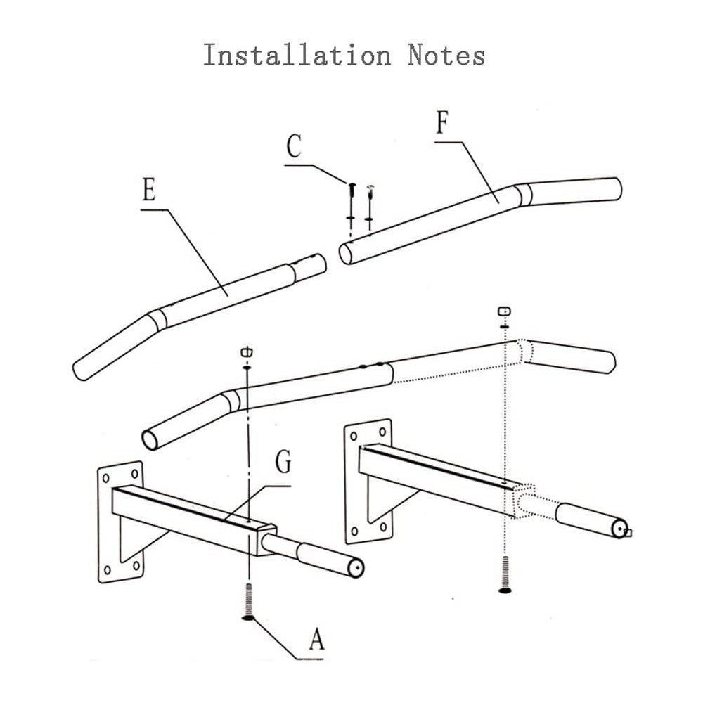 Trade Shop - Barra Orizzontale Da Parete Attrezzatura Sportiva Per Trazioni Grip Pull Up Chin -