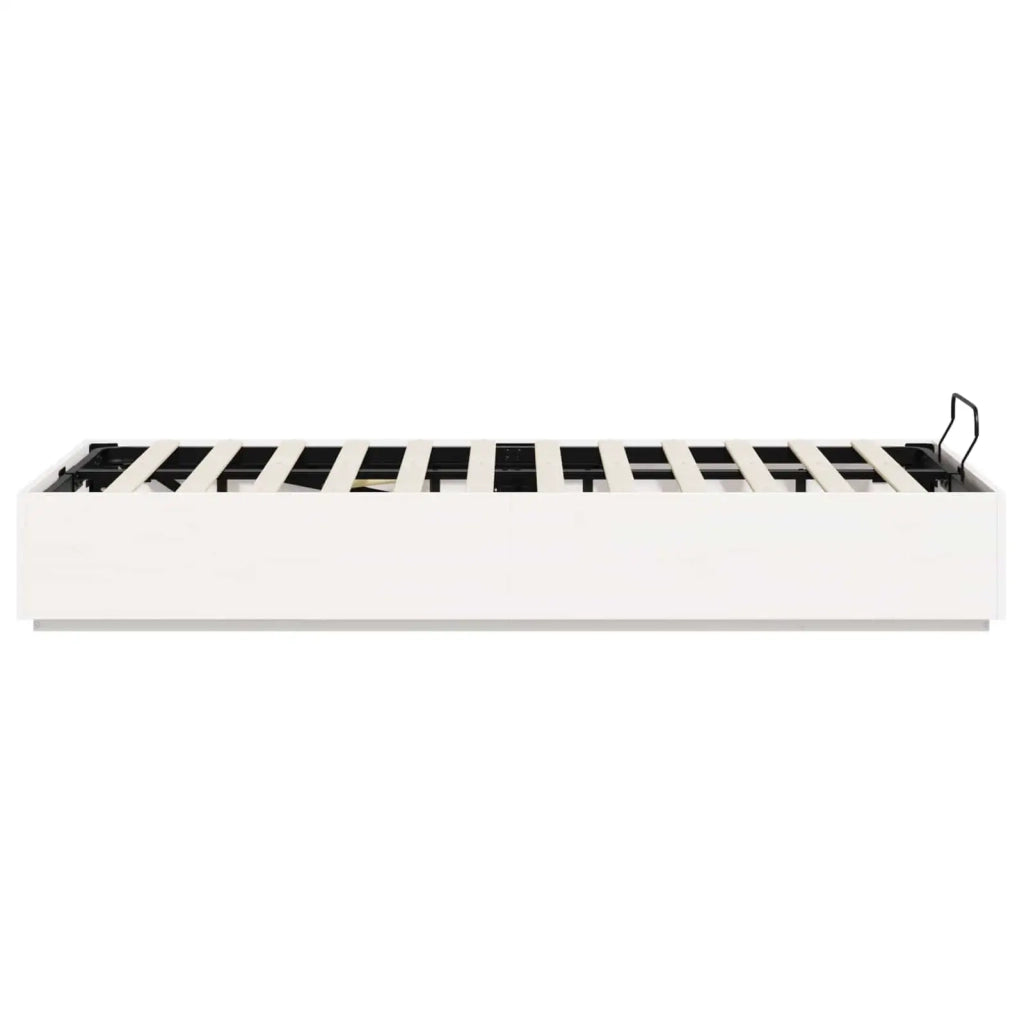 Letto ottomano Bianco 150 x 200 cm Legno di pino massiccio