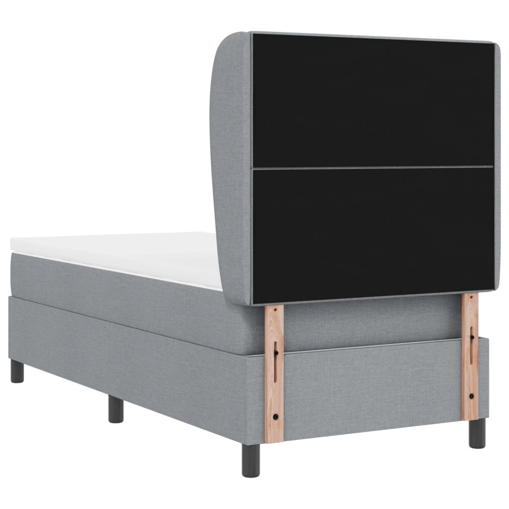 Letto a Molle con Materasso Grigio Chiaro 90x200 cm Tessuto