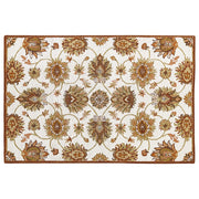Tappeto in lana beige e marrone 140 x 200 cm a pelo lungo motivo orientale