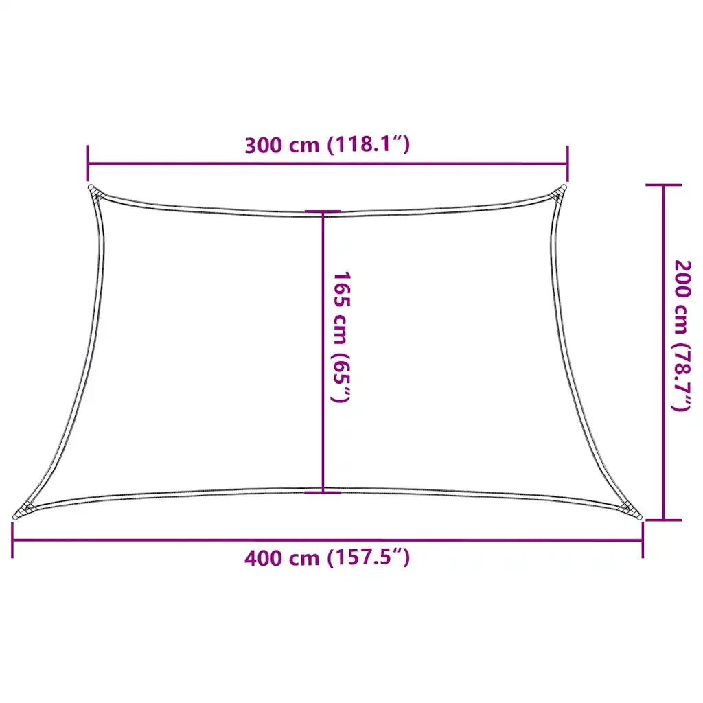 Vela Parasole 160 g/m² Trapezio Grigio Chiaro 3/4x2 m in HDPE 4002015