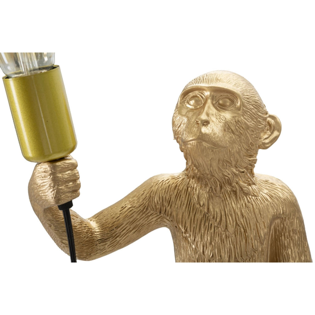 Lampada da Tavolo Scimmia 4, Oro, Poliresina, 26x34x55 cm