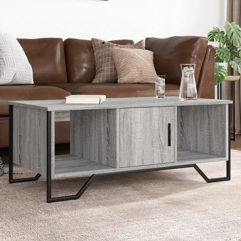 Tavolino da Salotto-Tavolino da soggiorno-Tavolo Grigio Sonoma 100x51x40cm Legno Multistrato 826186