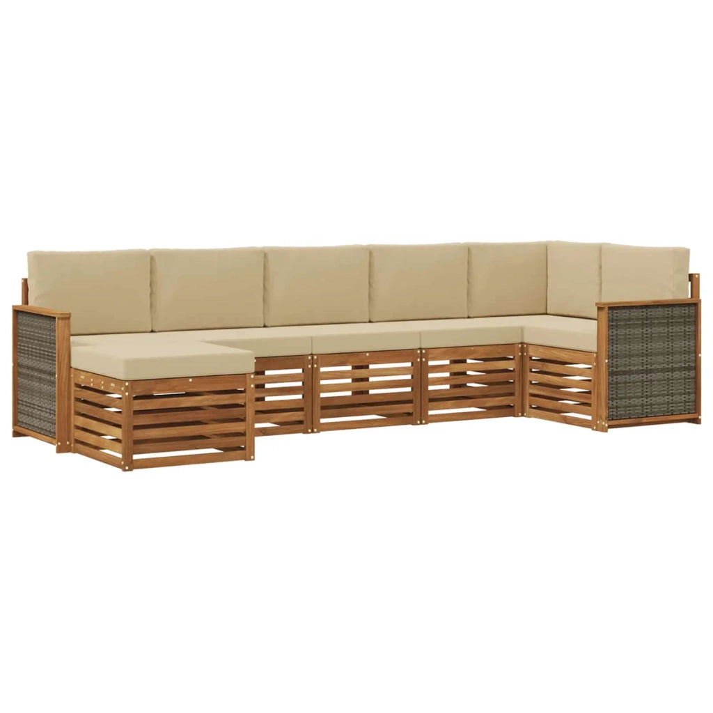 Set divano sezionale con cuscino 6 pcs Naturale 3384619