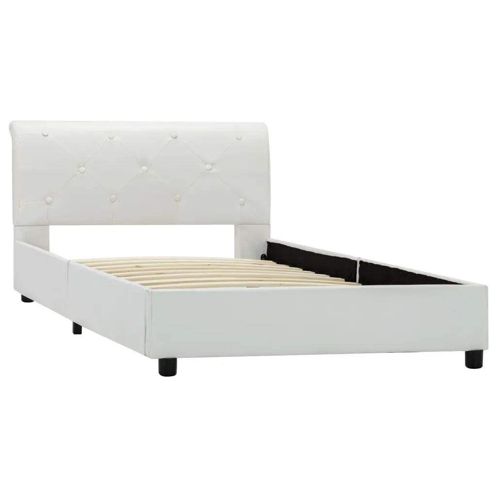 Giroletto-Struttura Letto Bianco in Similpelle 90x200 cm 693323
