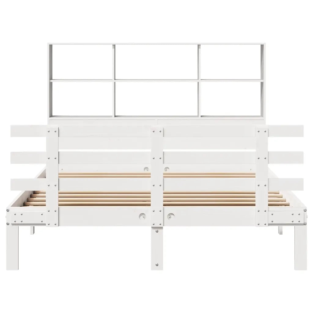 Letto Libreria senza Materasso Bianco 120x190 cm Legno di Pino 3322746
