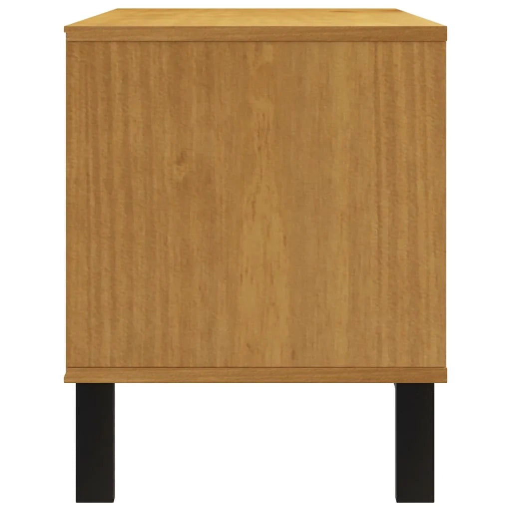 Mobile TV multimediale scaffale TV credenza mobile TV sala da pranzo soggiorno camera da letto FLAM 110 x 40 x 50 cm legno massello di pino marrone 02_0027620