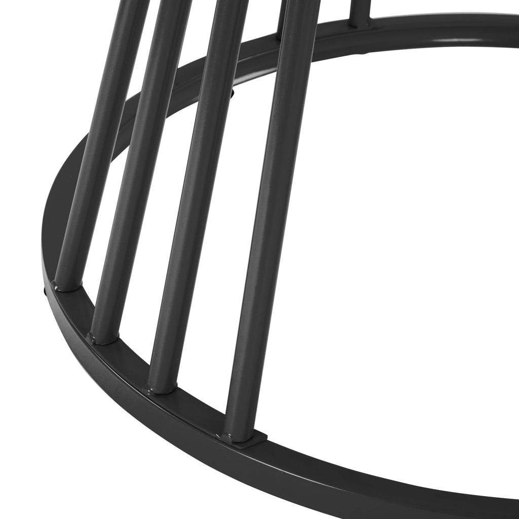 TAVOLO DA PRANZO ROTONDO 100 cm MDF NERO EFFETTO MARMO