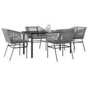 Set da Pranzo da Giardino 5 pz con Cuscini Polyrattan Vetro 3334628