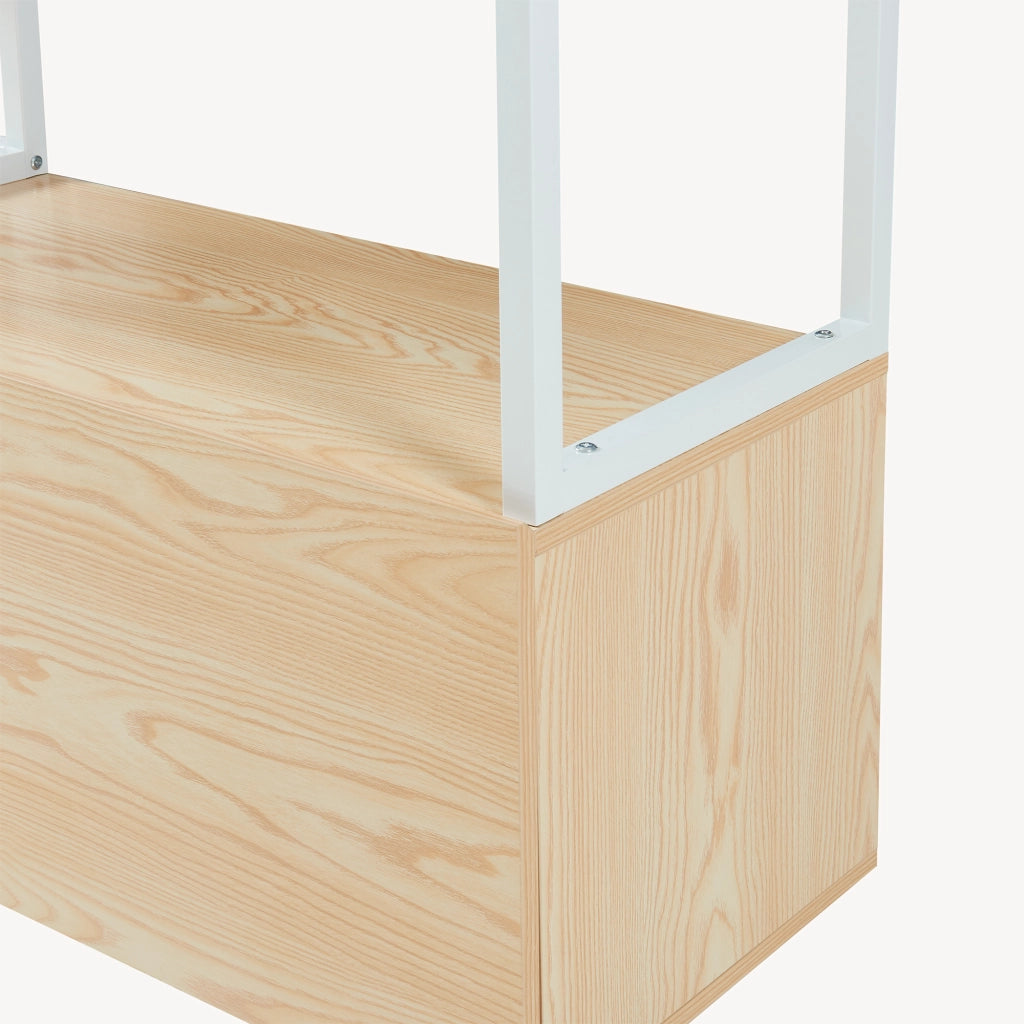 Armadio Aperto Egmating per Guardaroba 180 x 120 x 40 cm - Effetto Rovere / Bianco [en.casa]