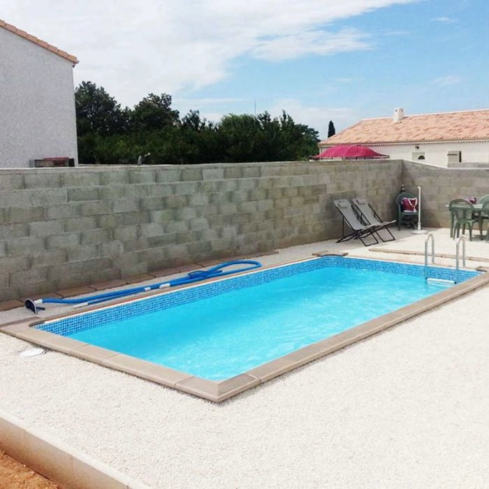 Piscina in pietra ricostruita effetto legno NATURALIS 4,67 x 3,24 x h 1,40 m Tipo filtrazione: Filtrazione a cartuccia