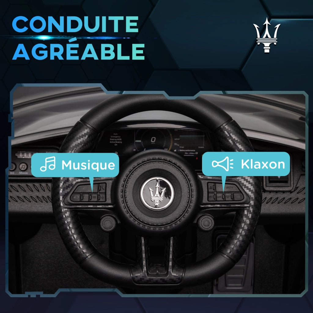 Auto elettrica per bambini Maserati Gran Turismo Folgore ¨C zephmum ¨C 12V telecomando nero
