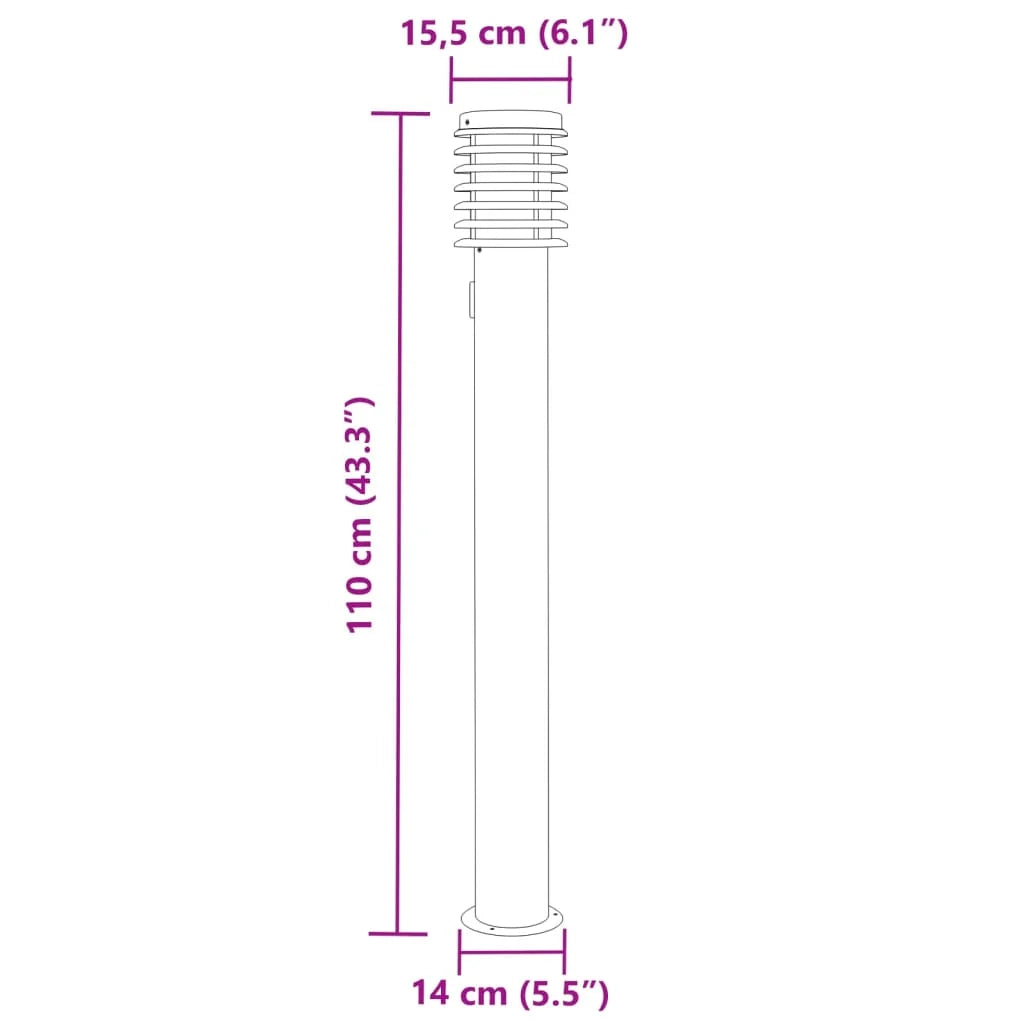 Lampada da terra per esterni con cavo di alimentazione da 110 cm acciaio inox nero 02_0042527