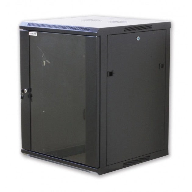 Armadio Rack 19'' a muro 15 unità sezione unica prof. 600mm Nero