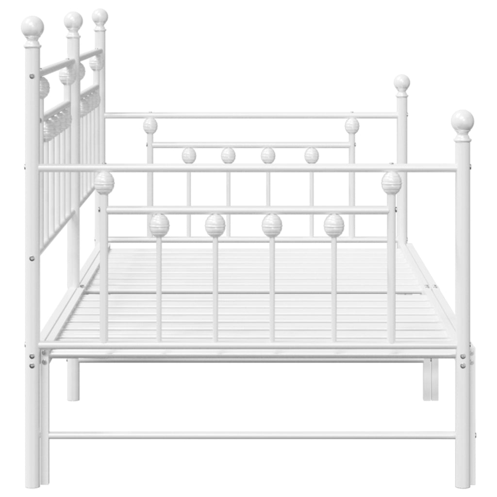 Struttura Letto Giorno  con Letto Estraibile Bianco 100x200 cm in Acciaio