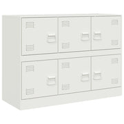 Buffet credenza cassettiera armadio mobile contenitore organizer per cucina soggiorno salotto 99 x 39 x 73 cm acciaio bianco 02_0030543