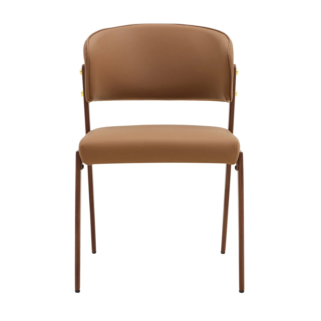 SEDIA DA PRANZO MODERNA IN PU E METALLO 78 CM MARRONE, Set da 2 pezzi