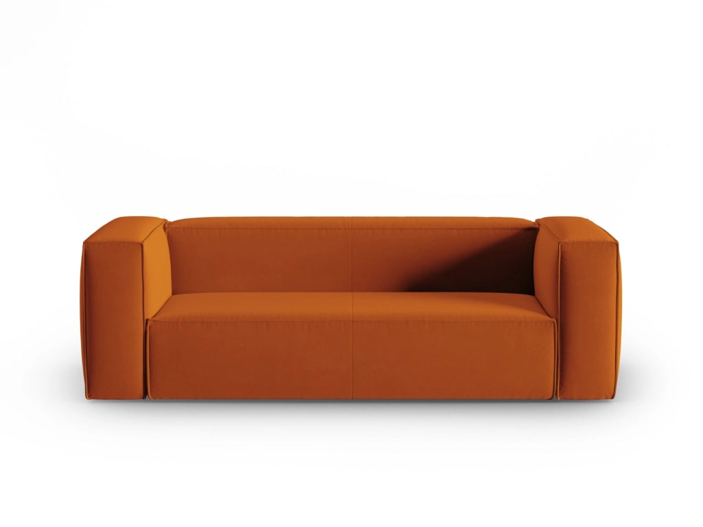 Cosmopolitan Design - Divano "Mackay" 3 posti in velluto terracotta 