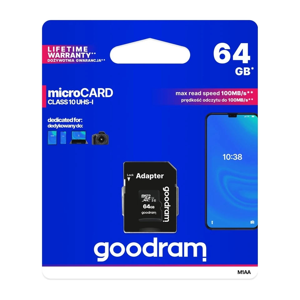 Scheda di memoria Goodram M1AA-0640R12 64 GB MicroSDXC Classe 10 UHS-I