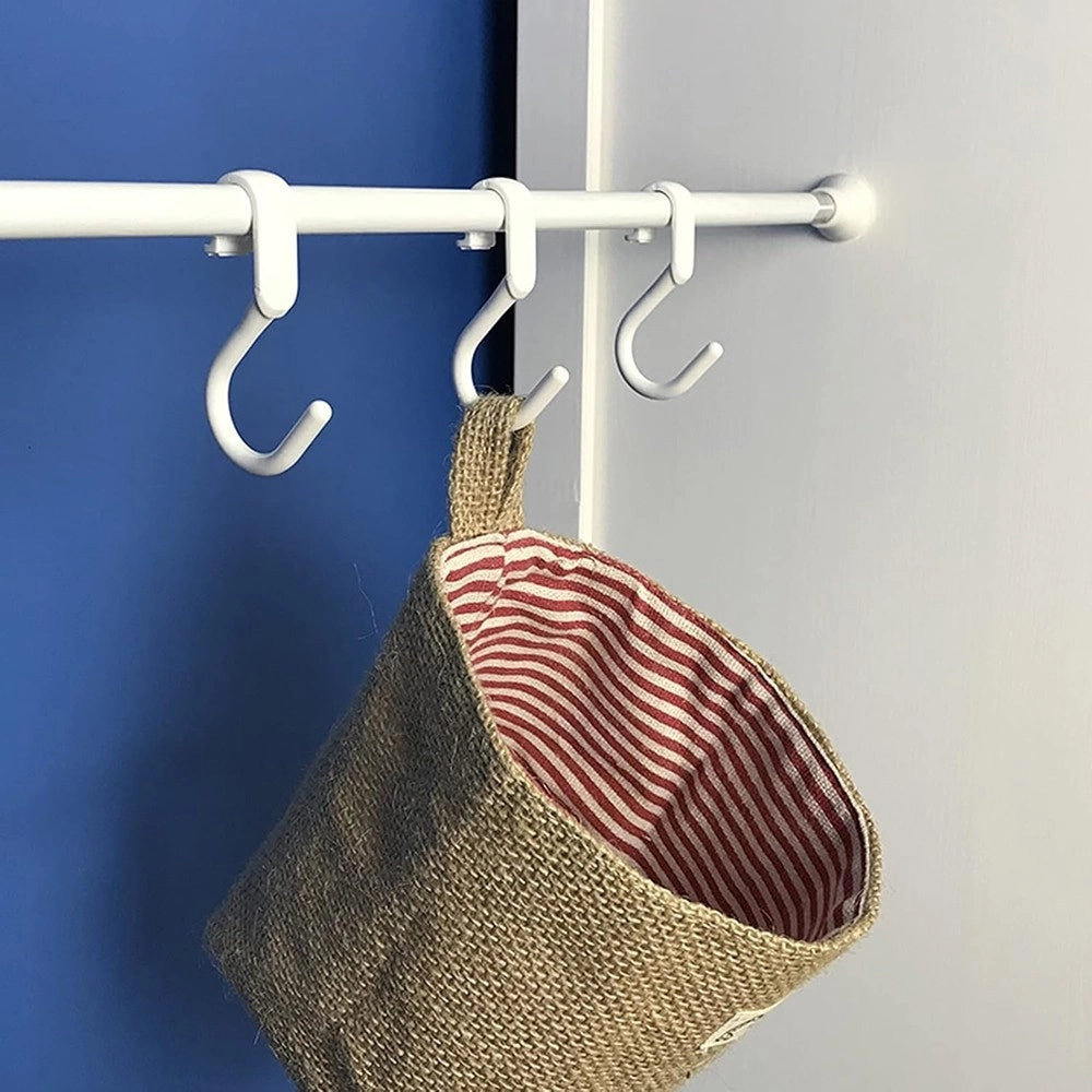 Trade Shop - Set 6 Pz Ganci Multiuso Forma S Salvaspazio Per Cucina Bagno Casa Bianchi 87365 -