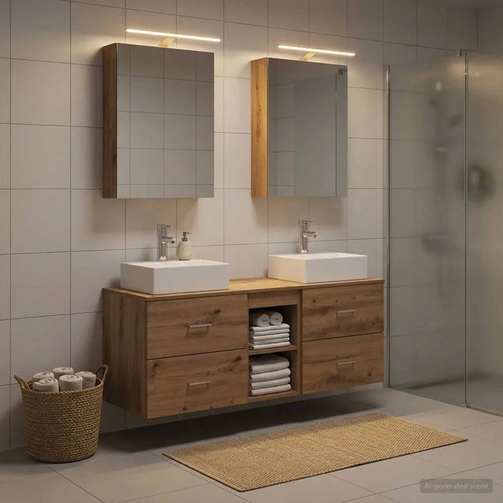 Set di mobili per il bagno 5 pcs Rovere Artigianale 3406798