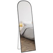 Specchio da Terra e Parete Moderno in Lega di Alluminio con Supporto Pieghevole, 50x161.5cm, Nero