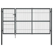 Cancello di Recinzione con Pali in Acciaio 350x140 cm Antracitecod mxl 104013