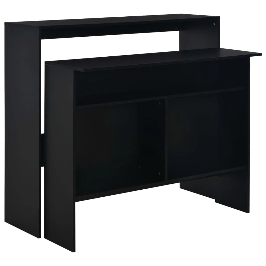 Tavolo alto da bar/bistrot con 2 piani neri 130 cm 0902039
