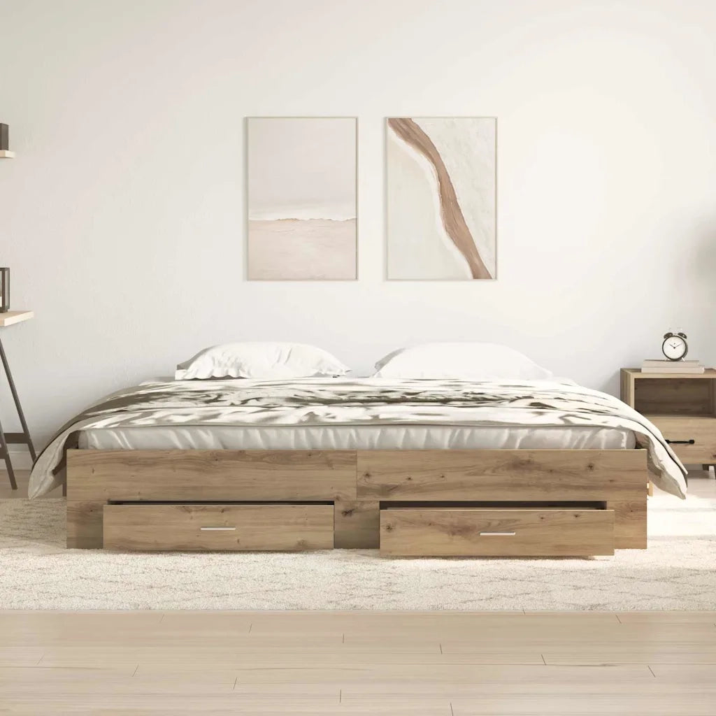 Struttura del letto-Giroletto Rovere artigianale 180 x 200 cm 754099