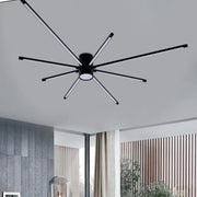 Lampadario plafoniera moderno a led 9 luci da soffitto forma ragno da 42w 3360lm nero luce naturale
