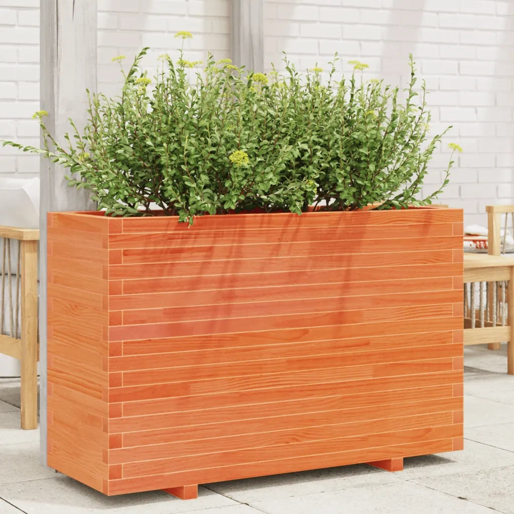 Fioriera Giardino Marrone Cera 110x40x72 cm Legno Massello Pino 3282641