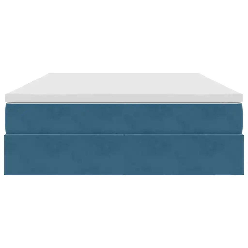 Letto con contenitore e materasso Blu Scuro 140 x 190 cm