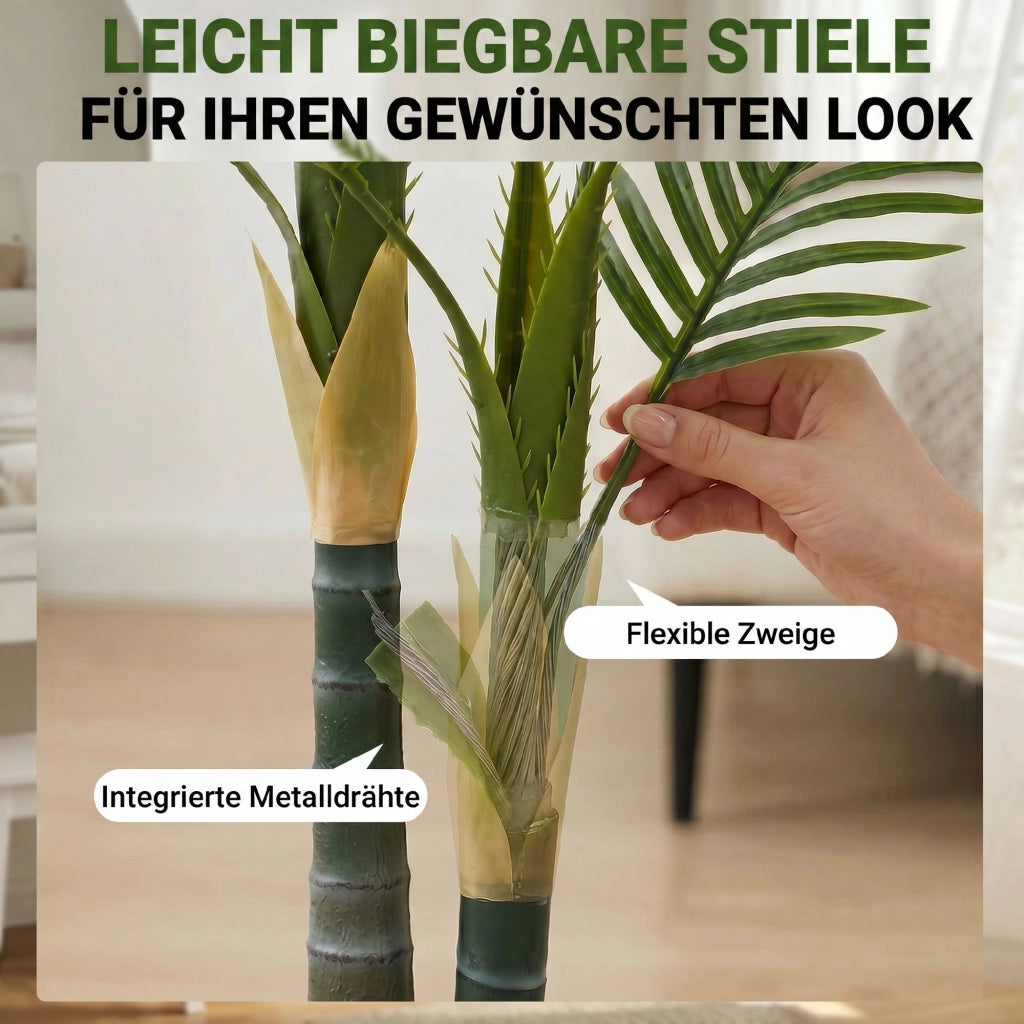 Palma Artificiale 150cm con 16 Foglie ¨C Minimal ¨C Verde in Vaso per Giardino Balcone