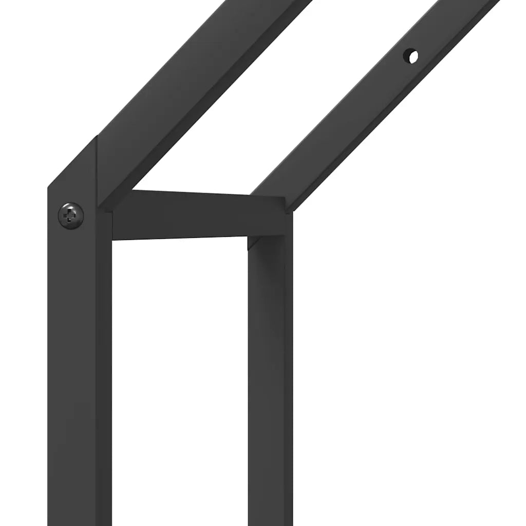 Rastrelliera per Legna da Ardere Nera 40x25x60 cm CFW6071335