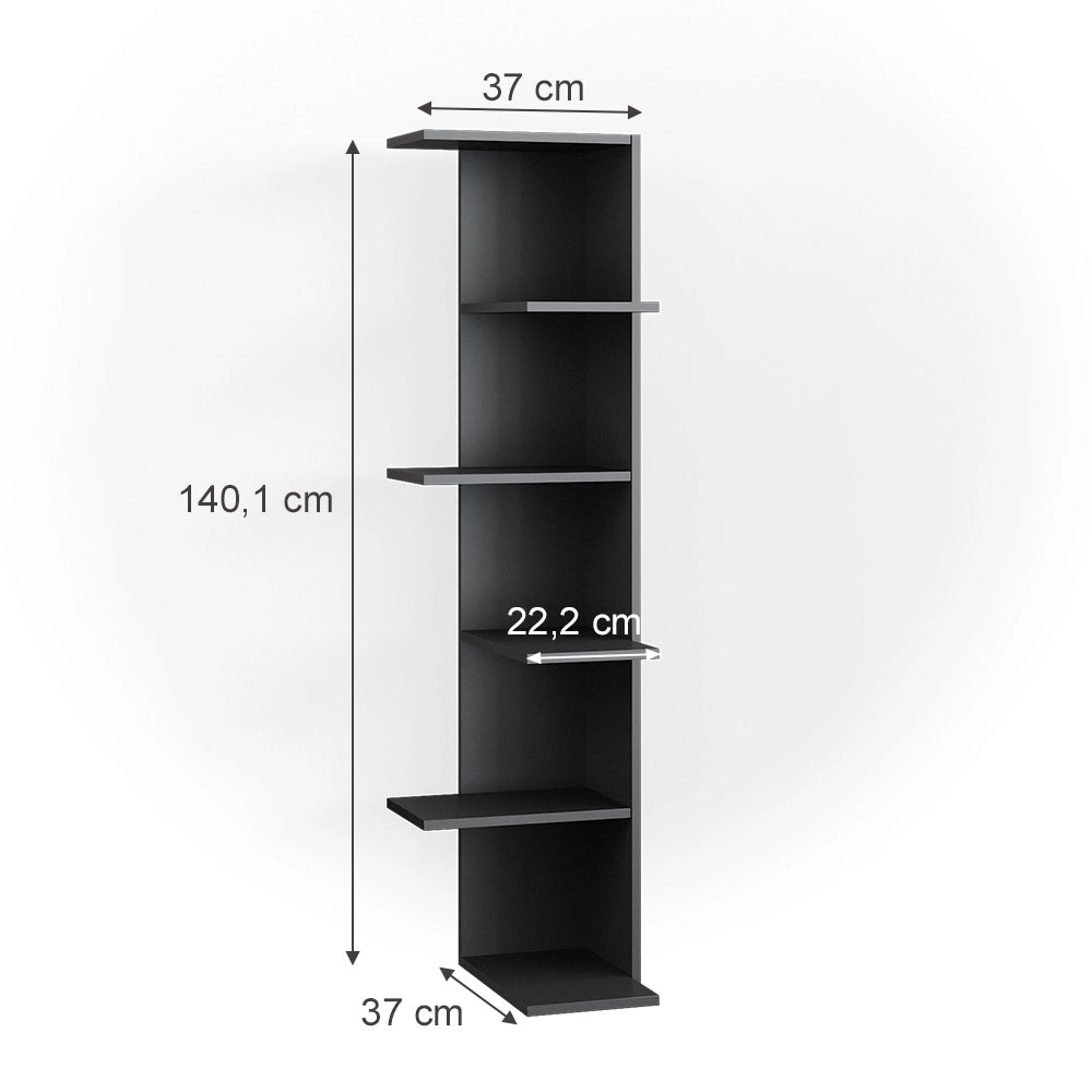 Vicco Scaffale angolare Antracite 37 x 140.1 cm