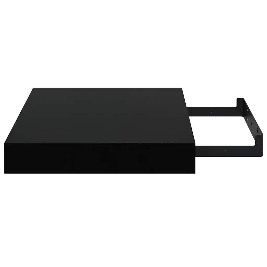 Scaffale a Parete Nero Lucido 23x23,5x3,8 cm in MDF 323760